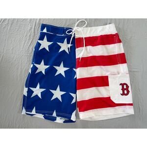 GIII Sports by Carl Banks MLB Genuine Merchandise USA Flag Bos Red Sox Shorts XL